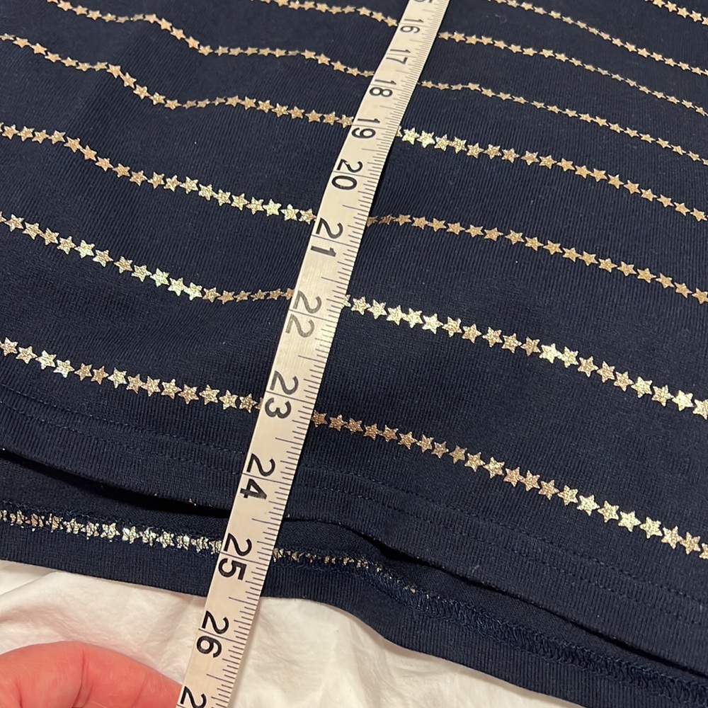 Joules Harbour print navy long sleeve top with gold star stripes - Picture 5 of 6